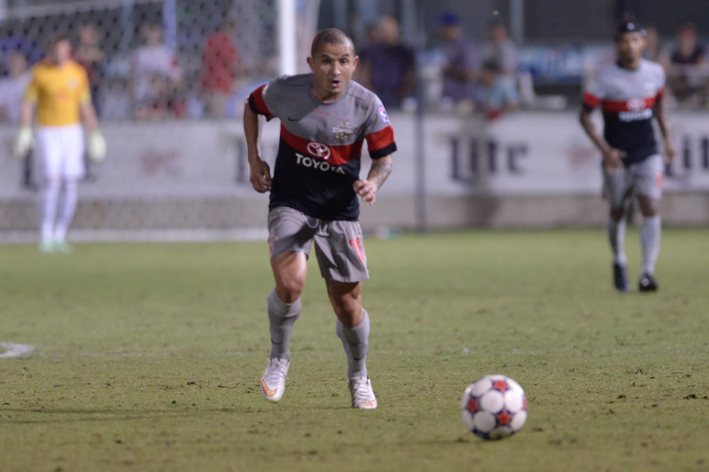 during their match Saturday at Toyota Field.