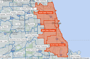 Chicago's Regions (Courtesy Google)