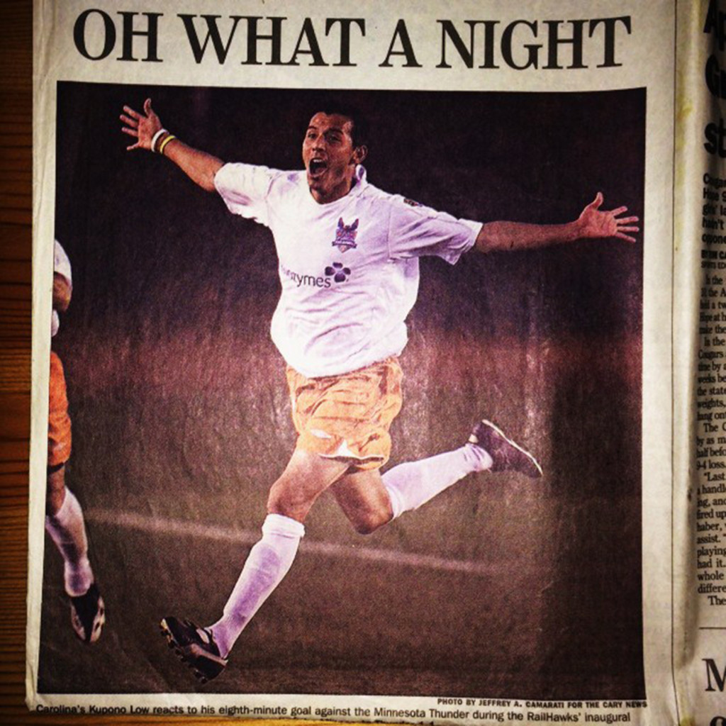 Low scored the Railhawks' first goal in 2007 (Photo: Cary News/Kupono Low/Walter Magazine)