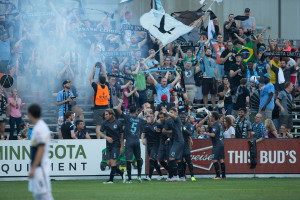 Minnesota United's 'Dark Clouds' celebrate a goal against the Armada (Photo: Minnesota United FC)