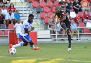during their North American Soccer League game Wednesday at Toyota Field.