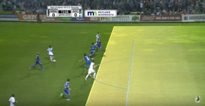 The offside line on the Christian Ramirez goal that was disallowed. (Courtesy Minnesota United FC and Red Eye Productions)