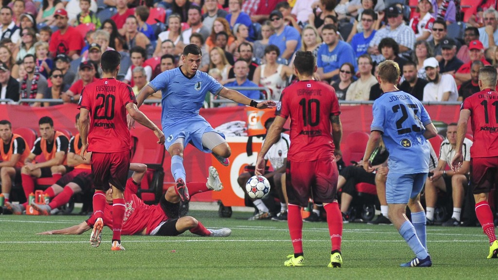 August 15, 2015: Ottawa Fury FC versus Minnesota United FC in the NASL at TD Place Stadium in Ottawa, Canada.