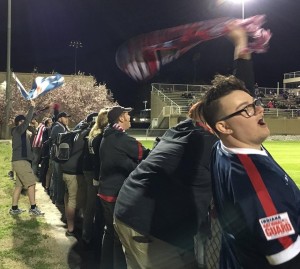 The Brickyard Battalion representing Indy Eleven in "South Goal" for the match (Photo Credit to Bloody Shambles Soccer Show)
