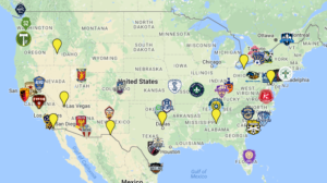 USL's footprint with all rumored clubs
